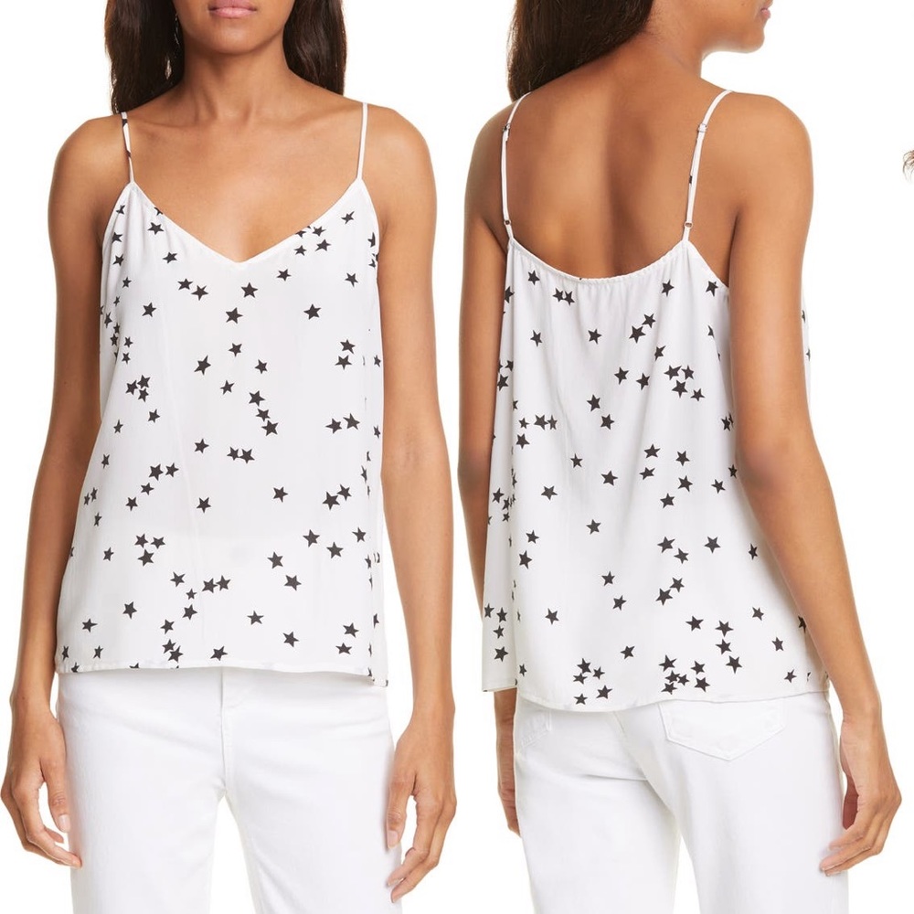 Equipment White and Black Star Tank Top